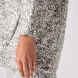 Jmojo printed sherpa denim jacket cuff and side view close up detail