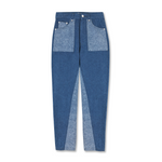 Jmojo two tone tapered jeans front flat lay