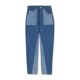 Jmojo two tone tapered jeans front flat lay