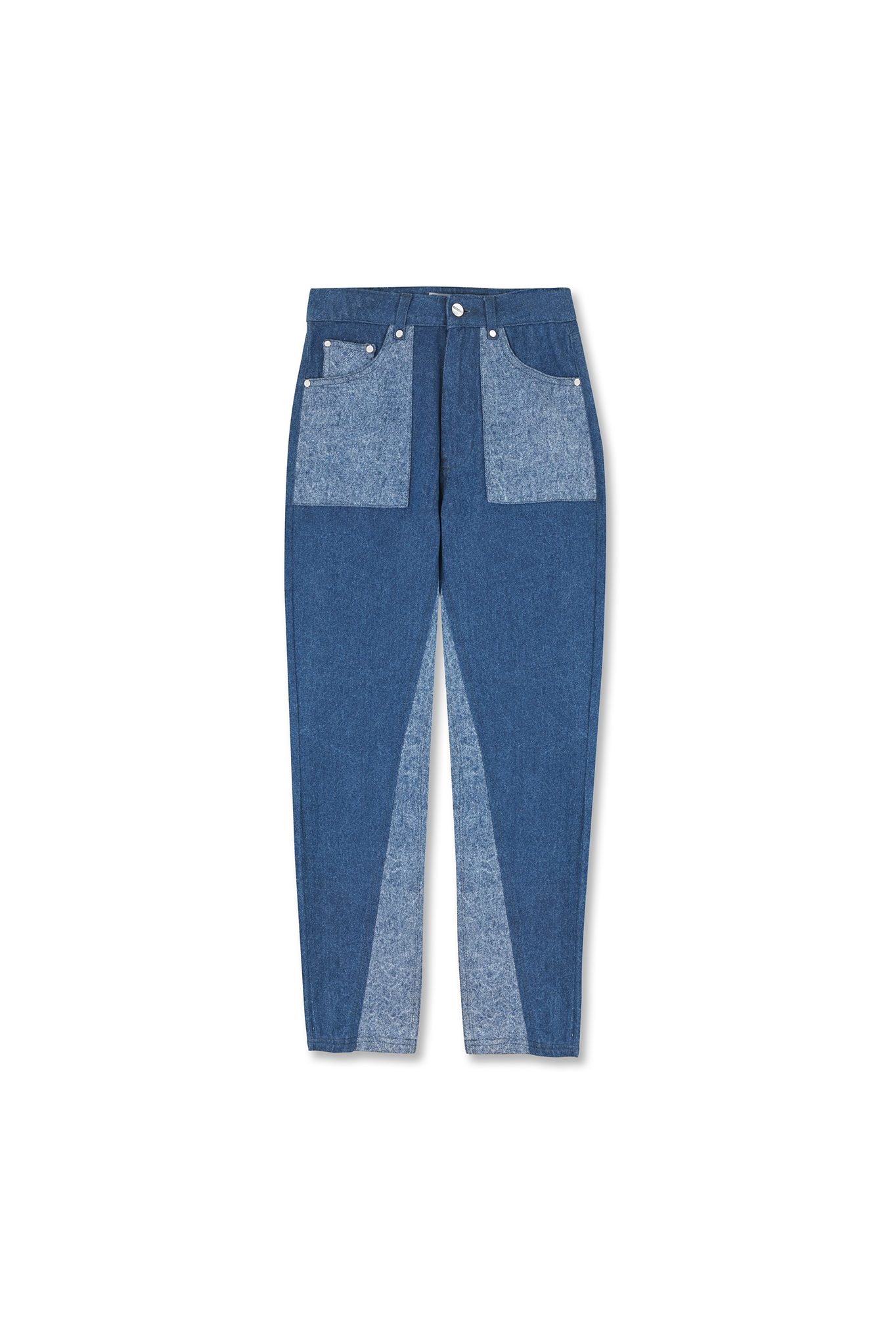 Jmojo two tone tapered jeans front flat lay