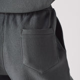 Jmojo womens cool grey sweatshorts back patch pocket close up