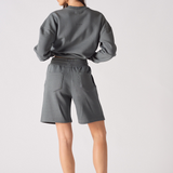 Jmojo womens cool grey sweatshorts back view patch pockets