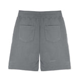 Jmojo womens cool grey sweatshorts flat lay back view dual patch 