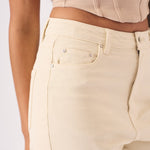 Jorah High Waisted Relaxed Straight Leg Jeans - Stone - JMOJO - Women's Straight Leg Jeans