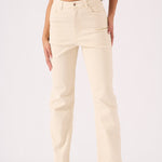 Jorah High Waisted Relaxed Straight Leg Jeans - Stone - JMOJO - Women's Straight Leg Jeans