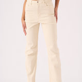 Jorah High Waisted Relaxed Straight Leg Jeans - Stone - JMOJO - Women's Straight Leg Jeans
