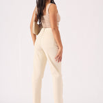 Jorah High Waisted Relaxed Straight Leg Jeans - Stone - JMOJO - Women's Straight Leg Jeans