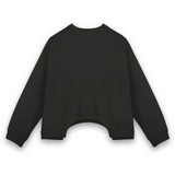 CROP CREW NECK JUMPER - BLACK
