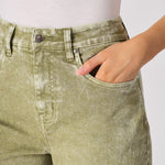 JUNIA High Rise Wide Leg Jeans - Lime Green - JMOJO - Women's Wide Leg Jeans
