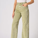 JUNIA High Rise Wide Leg Jeans - Lime Green - JMOJO - Women's Wide Leg Jeans