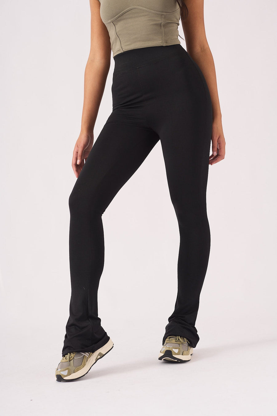 LENNON KICK FLARE LEGGINGS - BLACK - JMOJO - Women's Flare Athleisure Leggings