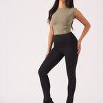 LENNON KICK FLARE LEGGINGS - BLACK - JMOJO - Women's Flare Athleisure Leggings