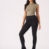 LENNON KICK FLARE LEGGINGS - BLACK - JMOJO - Women's Flare Athleisure Leggings