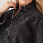 LONG SLEEVE WRAP DRESS - BLACK - JMOJO - Women's Denim Dresses