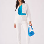 Loom Cropped Denim Jacket – White - JMOJO - Women's Cropped Denim Jackets