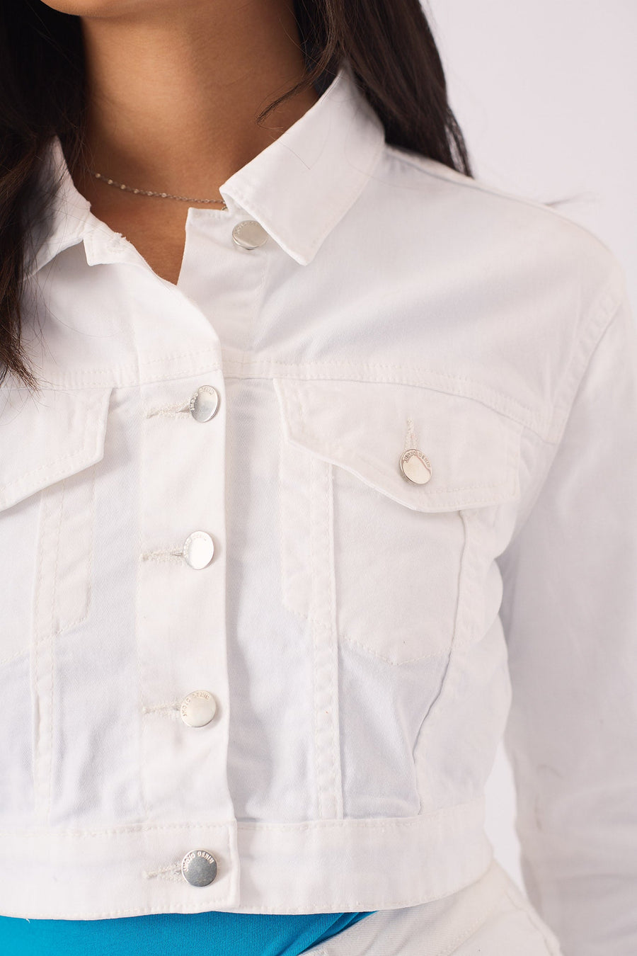 Loom Cropped Denim Jacket – White - JMOJO - Women's Cropped Denim Jackets