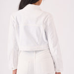 Loom Cropped Denim Jacket – White - JMOJO - Women's Cropped Denim Jackets