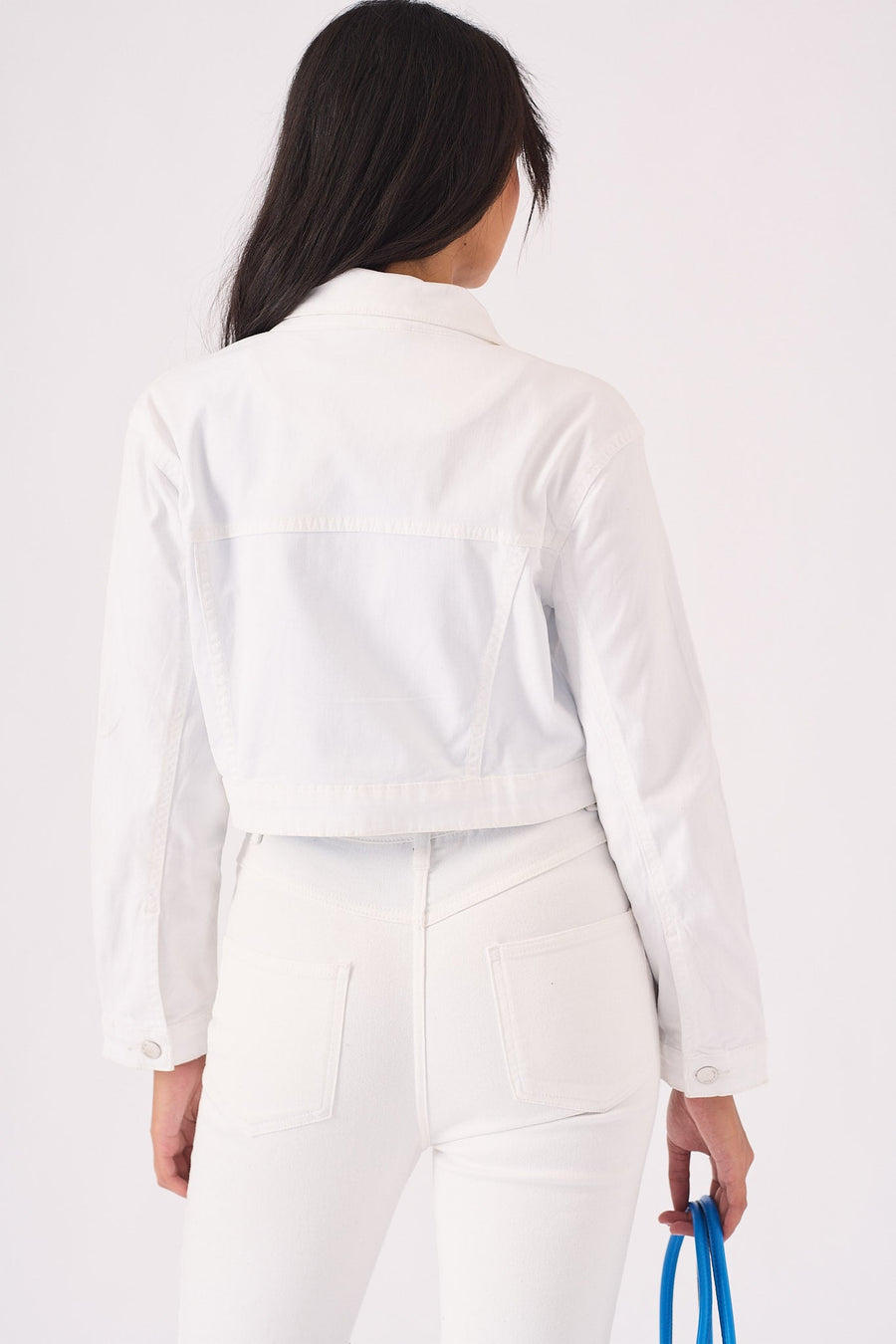 Loom Cropped Denim Jacket – White - JMOJO - Women's Cropped Denim Jackets