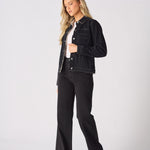 Mason 2 - in - 1 Reversible Denim Jacket – Beige & Black - JMOJO - Women's Denim Jacket Reversible