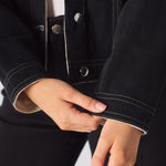 Mason 2 - in - 1 Reversible Denim Jacket – Beige & Black - JMOJO - Women's Denim Jacket Reversible