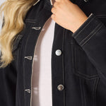 Mason 2 - in - 1 Reversible Denim Jacket – Beige & Black - JMOJO - Women's Denim Jacket Reversible