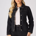 Mason 2 - in - 1 Reversible Denim Jacket – Beige & Black - JMOJO - Women's Denim Jacket Reversible