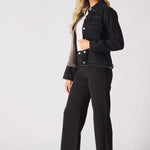 Mason 2 - in - 1 Reversible Denim Jacket – Beige & Black - JMOJO - Women's Denim Jacket Reversible