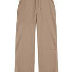 Front view of the men's beige joggers laid flat