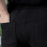 mens black shorts back patch pocket detail