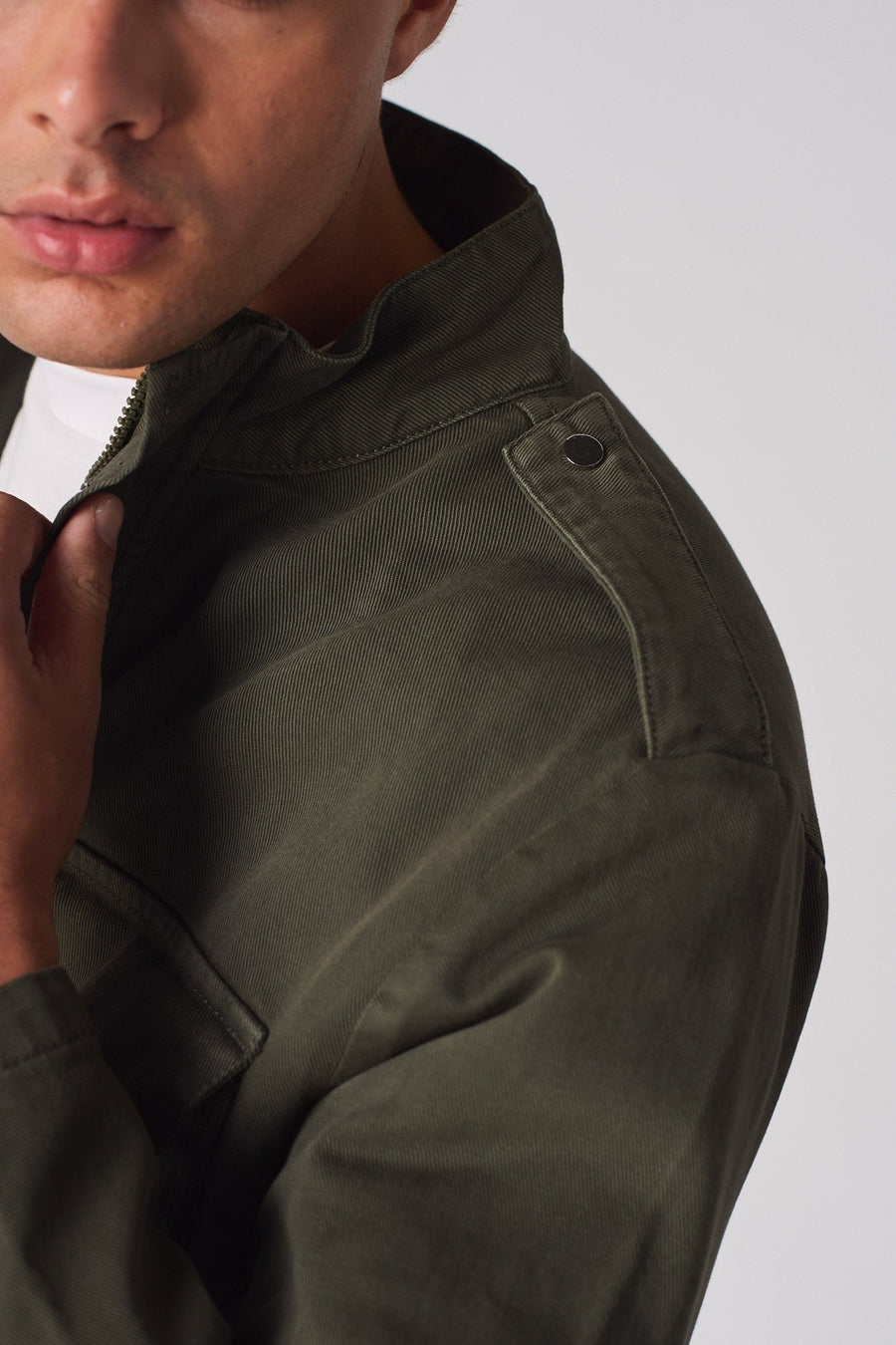MILITARY DENIM JACKET - GREEN - JMOJO - Men's Cargo Denim Jackets