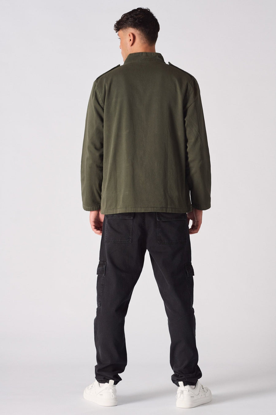 MILITARY DENIM JACKET - GREEN - JMOJO - Men's Cargo Denim Jackets
