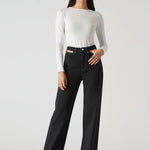 Modern cut out straight leg jeans confident stance
