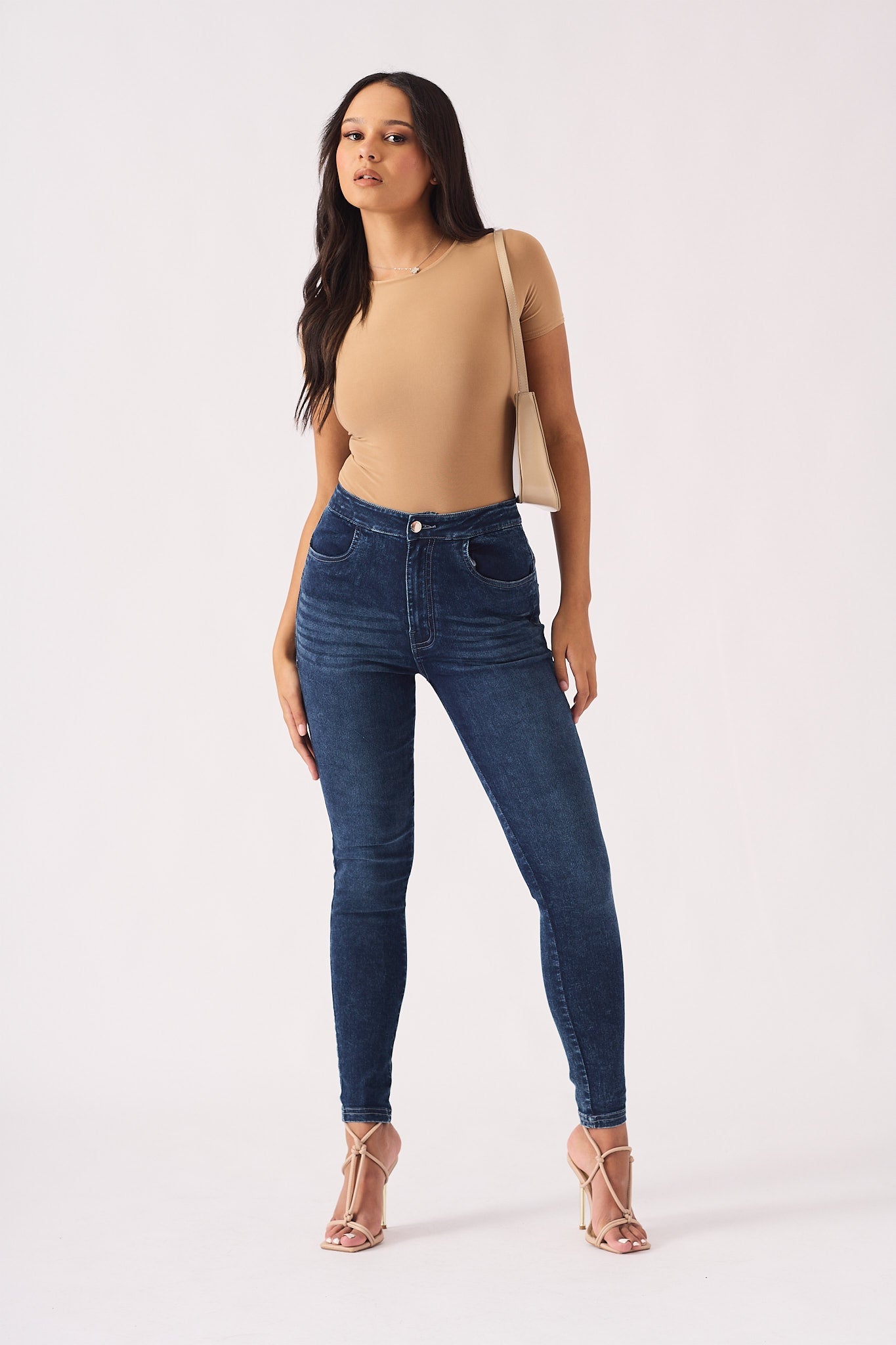 Muffi Sculpt High Rise Stretch Skinny Jeans - Mid Blue - JMOJO - Women's Skinny Jeans