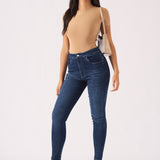 Muffi Sculpt High Rise Stretch Skinny Jeans - Mid Blue - JMOJO - Women's Skinny Jeans