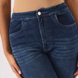 Muffi Sculpt High Rise Stretch Skinny Jeans - Mid Blue - JMOJO - Women's Skinny Jeans