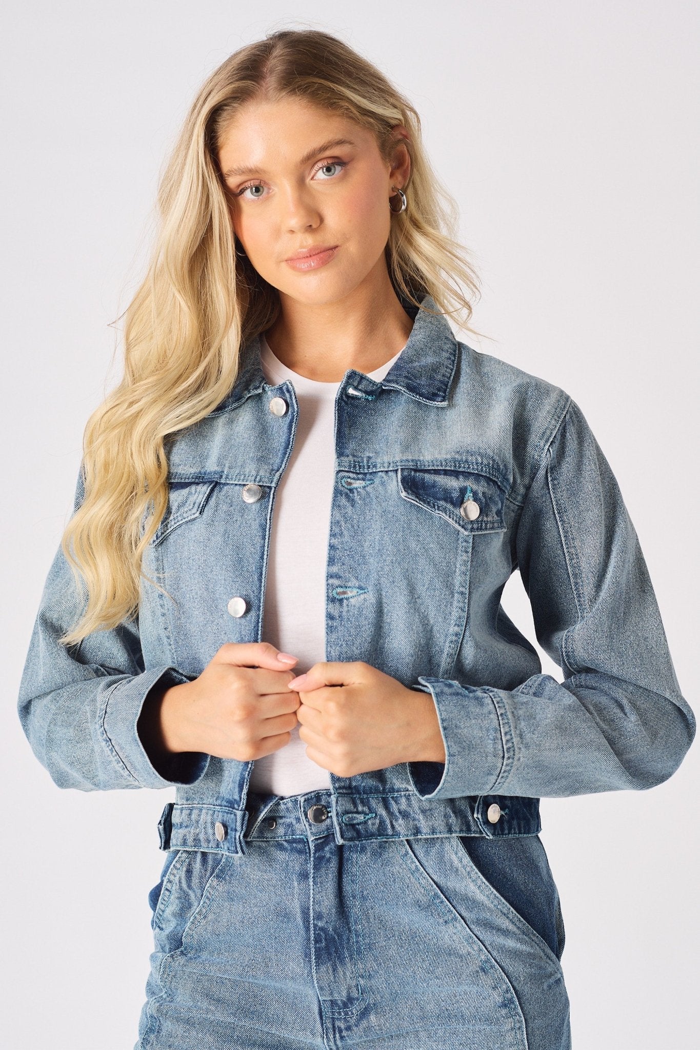 Nola Detachable Denim Jumpsuit – Blue Acid Wash - JMOJO - Women's Denim Jumpsuits Detachable