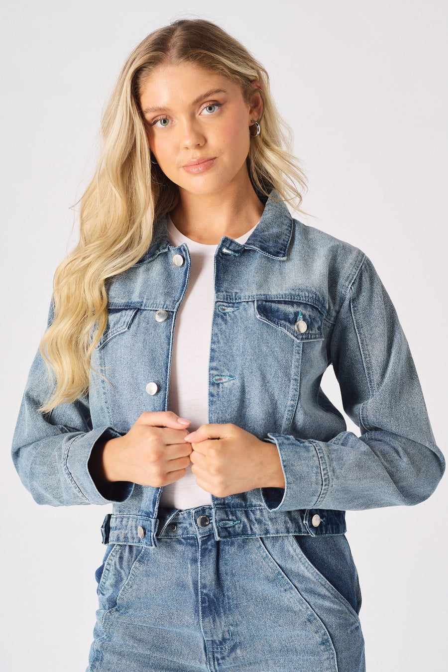 Nola Detachable Denim Jumpsuit – Blue Acid Wash - JMOJO - Women's Denim Jumpsuits Detachable