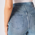 Nola Detachable Denim Jumpsuit – Blue Acid Wash - JMOJO - Women's Denim Jumpsuits Detachable