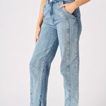 Nola Detachable Denim Jumpsuit – Blue Acid Wash - JMOJO - Women's Denim Jumpsuits Detachable