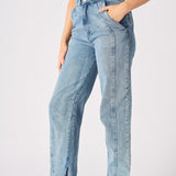 Nola Detachable Denim Jumpsuit – Blue Acid Wash - JMOJO - Women's Denim Jumpsuits Detachable