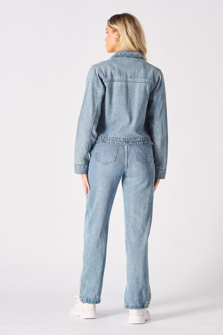 Nola Detachable Denim Jumpsuit – Blue Acid Wash - JMOJO - Women's Denim Jumpsuits Detachable