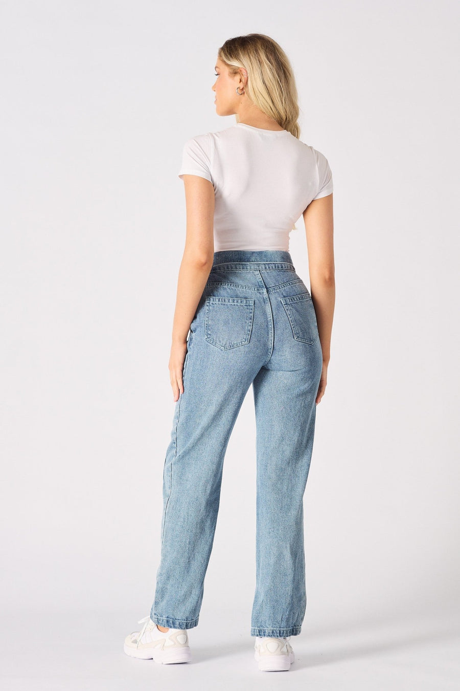 Nola Detachable Denim Jumpsuit – Blue Acid Wash - JMOJO - Women's Denim Jumpsuits Detachable