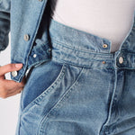 Nola Detachable Denim Jumpsuit – Blue Acid Wash - JMOJO - Women's Denim Jumpsuits Detachable