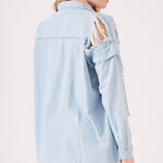OVERSIZED DENIM SHIRT - LIGHT BLUE - JMOJO - Women's Oversize Denim Shirts