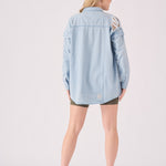 OVERSIZED DENIM SHIRT - LIGHT BLUE - JMOJO - Women's Oversize Denim Shirts