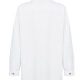 Oversized white shirt flat lay back view