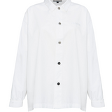 Oversized white shirt flat lay front view