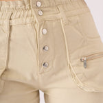 PAPERBAG HIGH WAISTED SHORTS - BEIGE - JMOJO - Women's Cargo Denim Shorts