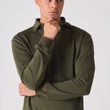 POLO SWEATSHIRT - KHAKI - JMOJO - Men's Sweatshirts