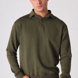 POLO SWEATSHIRT - KHAKI - JMOJO - Men's Sweatshirts